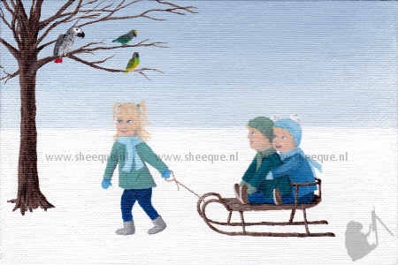 kunst kaart winterwonderland